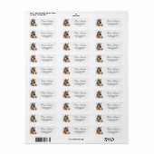 Dog German Shepherd Waterverf Return Address Etiket (Full Sheet)