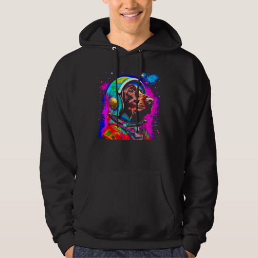 Dog German Shorthaired Pointer Astronaut Space Des Hoodie (Voorkant)