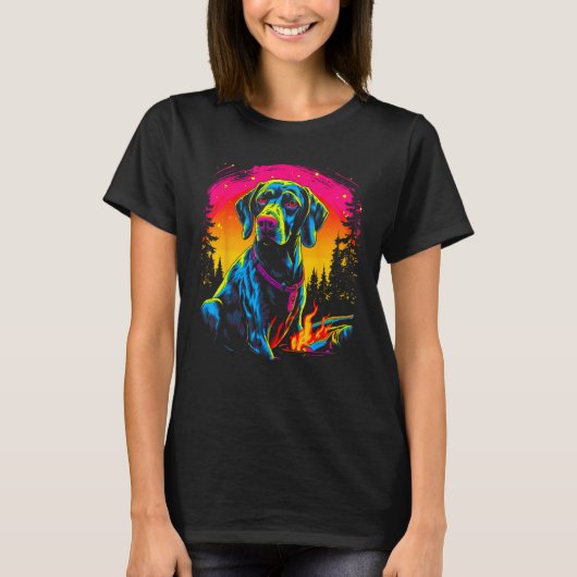 Dog German Shorthaired Pointer Camping T-shirt (Voorkant)