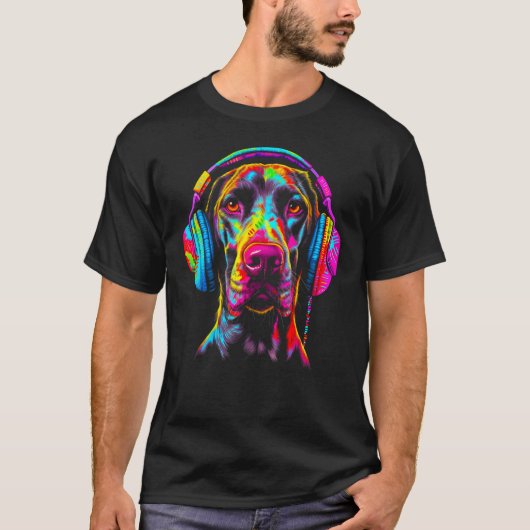 Dog German Shorthaired Pointer DJ T-shirt (Voorkant)