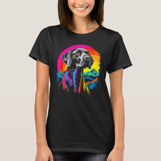 Dog German Shorthaired Pointer Mountain Nature Sun T-shirt (Voorkant)
