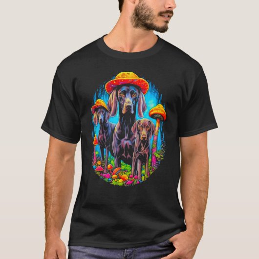 Dog German Shorthaired Pointer Mushroom T-shirt (Voorkant)