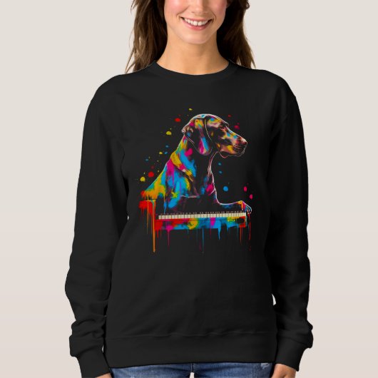 Dog German Shorthaired Pointer Piano Trui (Voorkant)