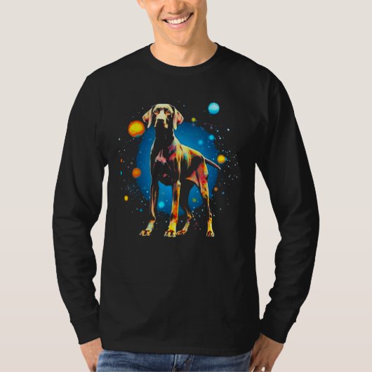 Dog German Shorthaired Pointer Planet Space T-shirt (Voorkant)