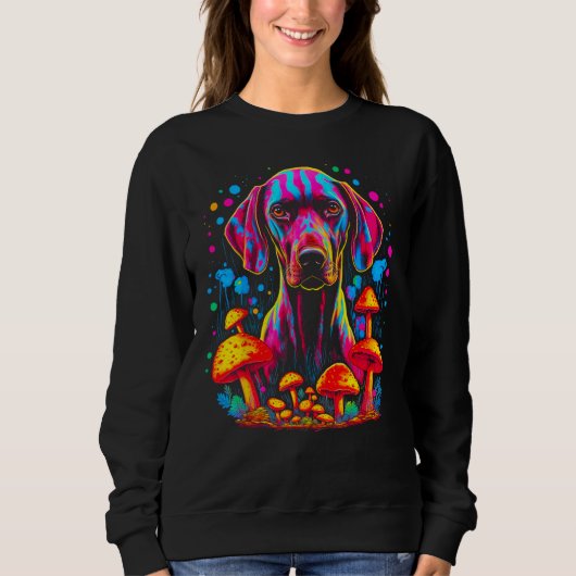Dog German Shorthaired Pointer Psychedelic Mushroo Trui (Voorkant)