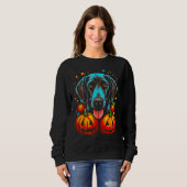 Dog German Shorthaired Pointer Pumpkin Halloween Trui (Voorkant volledig)