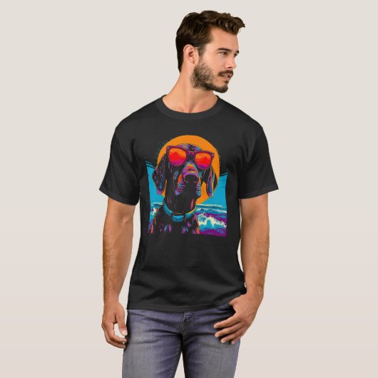 Dog German Shorthaired Pointer Summer Party T-shirt (Voorkant volledig)