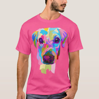 Dog geschilderd met waterverf t-shirt