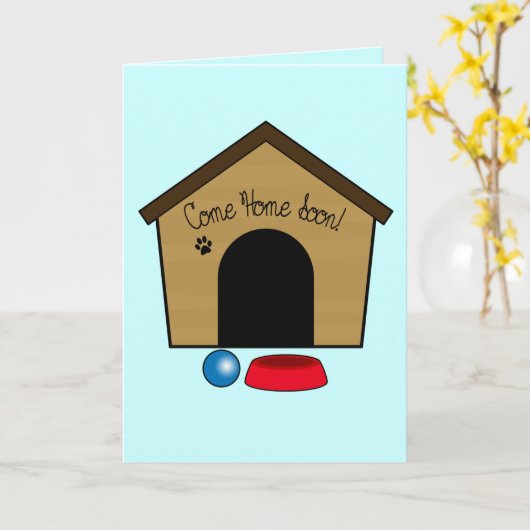 Dog Get Well Soon Hondennaam  Kaart (Gele Bloem)