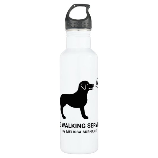 Dog Gezegde Walk? - Simple Black & White Dog Walke Waterfles (Voorkant)