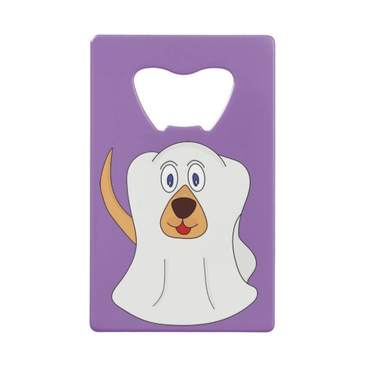 Dog Ghost Halloween Costume Creditkaart Flessenopener (Voorkant)