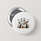 Dog Ghost Schattige Dog Verkleed als Ghost Funny H Ronde Button 5,7 Cm (Voorkant /achterkant)