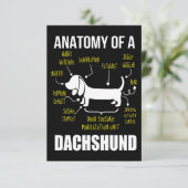 Dog Gift | Anatomie van Dachshund Bedankkaart (Staand voorkant)