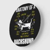 Dog Gift | Anatomie van Dachshund Grote Klok (Hoek)