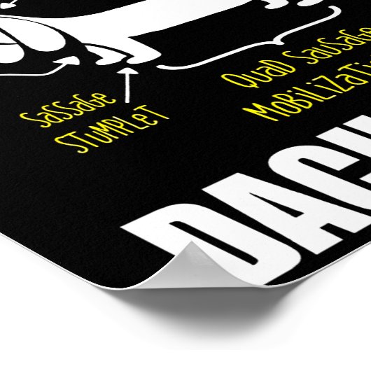 Dog Gift | Anatomie van Dachshund Poster (Hoek)