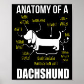Dog Gift | Anatomie van Dachshund Poster (Voorkant)