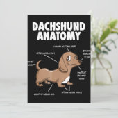 Dog Gift | Anatomy Dachshund Funny Weiner Bedankkaart (Staand voorkant)