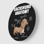 Dog Gift | Anatomy Dachshund Funny Weiner Grote Klok (Hoek)