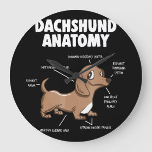 Dog Gift   Anatomy Dachshund Funny Weiner Grote Klok