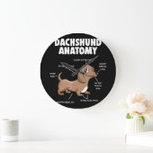 Dog Gift | Anatomy Dachshund Funny Weiner Grote Klok (Huis)