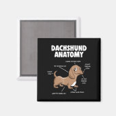 Dog Gift | Anatomy Dachshund Funny Weiner Magneet (Voorkant / Achterkant)