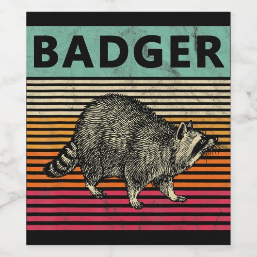 Dog Gift | Badger Wisconsin Wijn Etiket (Enkel label)