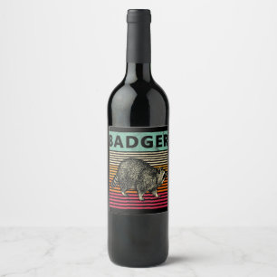 Dog Gift   Badger Wisconsin Wijn Etiket