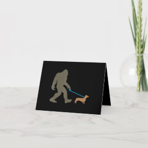 Dog Gift   Bigfoot Walking Dachshund Bedankkaart