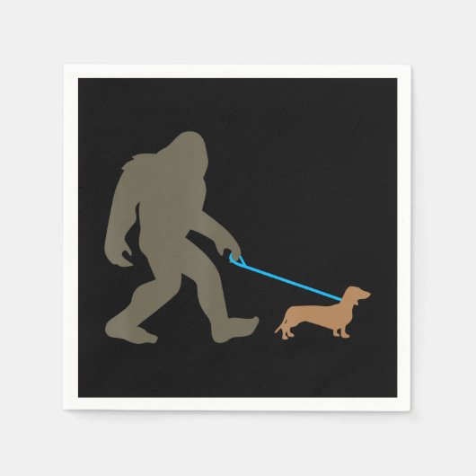 Dog Gift | Bigfoot Walking Dachshund Servet (Voorkant)