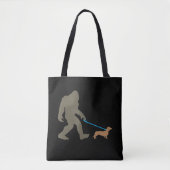 Dog Gift | Bigfoot Walking Dachshund Tote Bag (Voorkant)