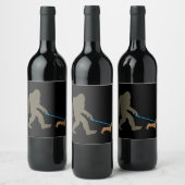 Dog Gift | Bigfoot Walking Dachshund Wijn Etiket (Flessen)