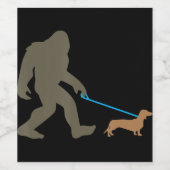 Dog Gift | Bigfoot Walking Dachshund Wijn Etiket (Enkel label)