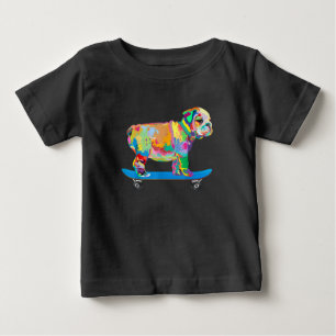 Dog Gift Colorful Cool Bulldog Puppy Skateboard