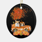 Dog Gift | Corgi Dog Pumpkins Keramisch Ornament (Links)
