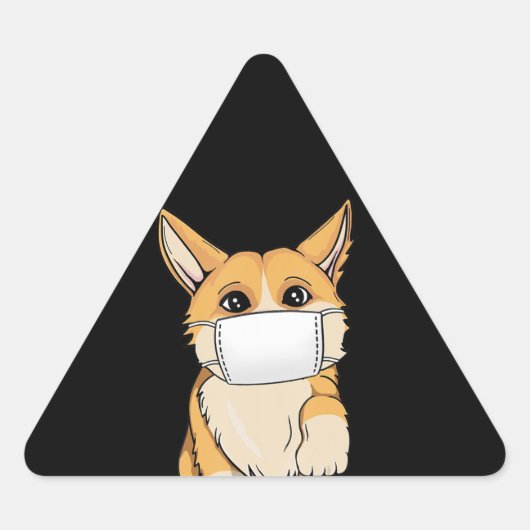 Dog Gift | Corgi Draag gezichtsmasker Sticker (Voorkant)