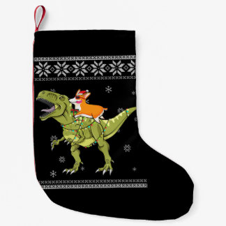 Dog Gift | Corgi Riding T Rex Dinosaur Kerstmis Kleine Kerstsok