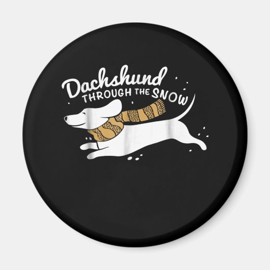 Dog Gift | Dachshund door sneeuw Magneet (Voorkant)