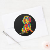 Dog Gift | Dachshund Full Color Nice Ronde Sticker (Envelop)