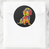 Dog Gift | Dachshund Full Color Nice Ronde Sticker (Tas)