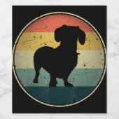 Dog Gift | Dachshund Hondenliefhebber Gifts Distre Wijn Etiket (Enkel label)