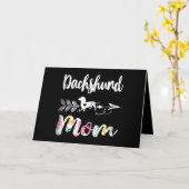 Dog Gift | Dachshund Mam Dachshund Floral Kaart (Gele Bloem)