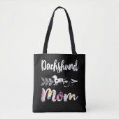 Dog Gift | Dachshund Mam Dachshund Floral Tote Bag (Voorkant)