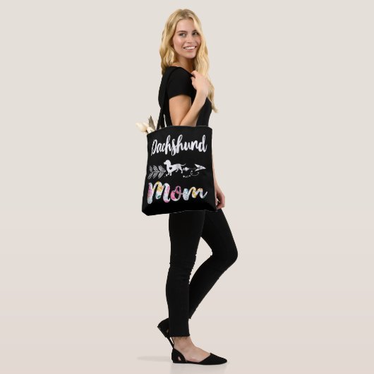 Dog Gift | Dachshund Mam Dachshund Floral Tote Bag (Op model)