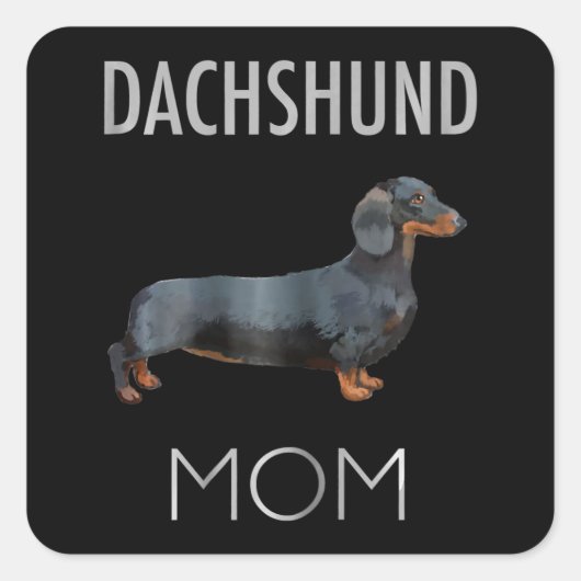 Dog Gift | Dachshund Mam Dog Vierkante Sticker (Voorkant)