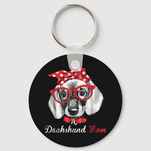 Dog Gift | Dachshund Mam Lovely Sleutelhanger (Voorkant)