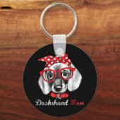 Dog Gift | Dachshund Mam Lovely Sleutelhanger (Voorkant)