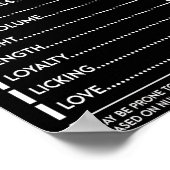 Dog Gift | Dachshund Nutrition Facts Poster (Hoek)