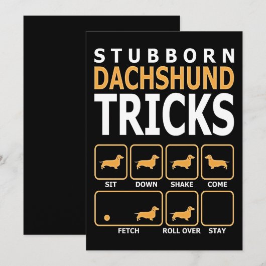Dog Gift | Dachshund Tricks, geboren uit Dachshund Bedankkaart (Voorkant / Achterkant)