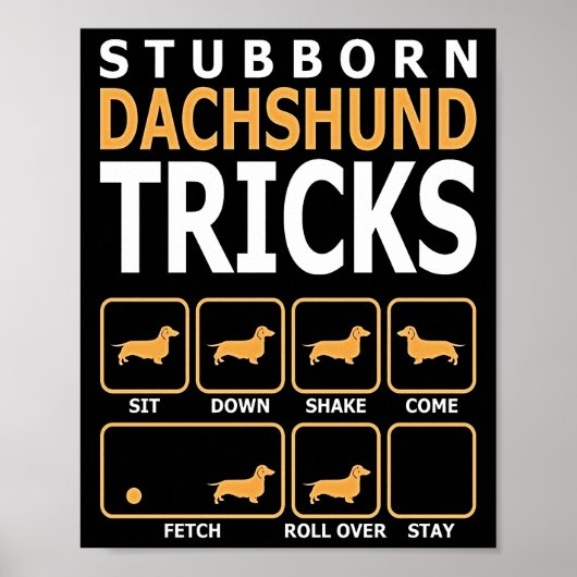 Dog Gift | Dachshund Tricks, geboren uit Dachshund Poster (Voorkant)