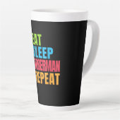 Dog Gift | Eat - Sleep - Doberman - Herhalen Latte Mok (Rechterhoek)